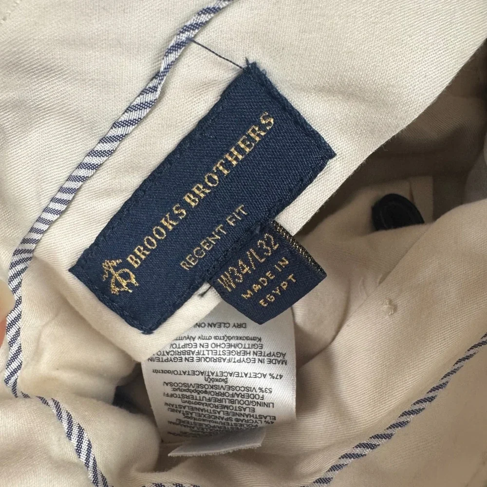 Brooks Brothers Explorer Regent Fit Suit Navy Blue Wool Blend 44R 34W 32L